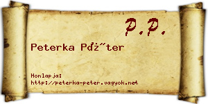 Peterka Péter névjegykártya